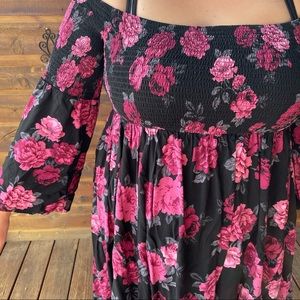 Floral Black and Pink Torrid Dress